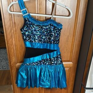 A Wish Come True Blue and Black Sequin Kids Costume - size large child